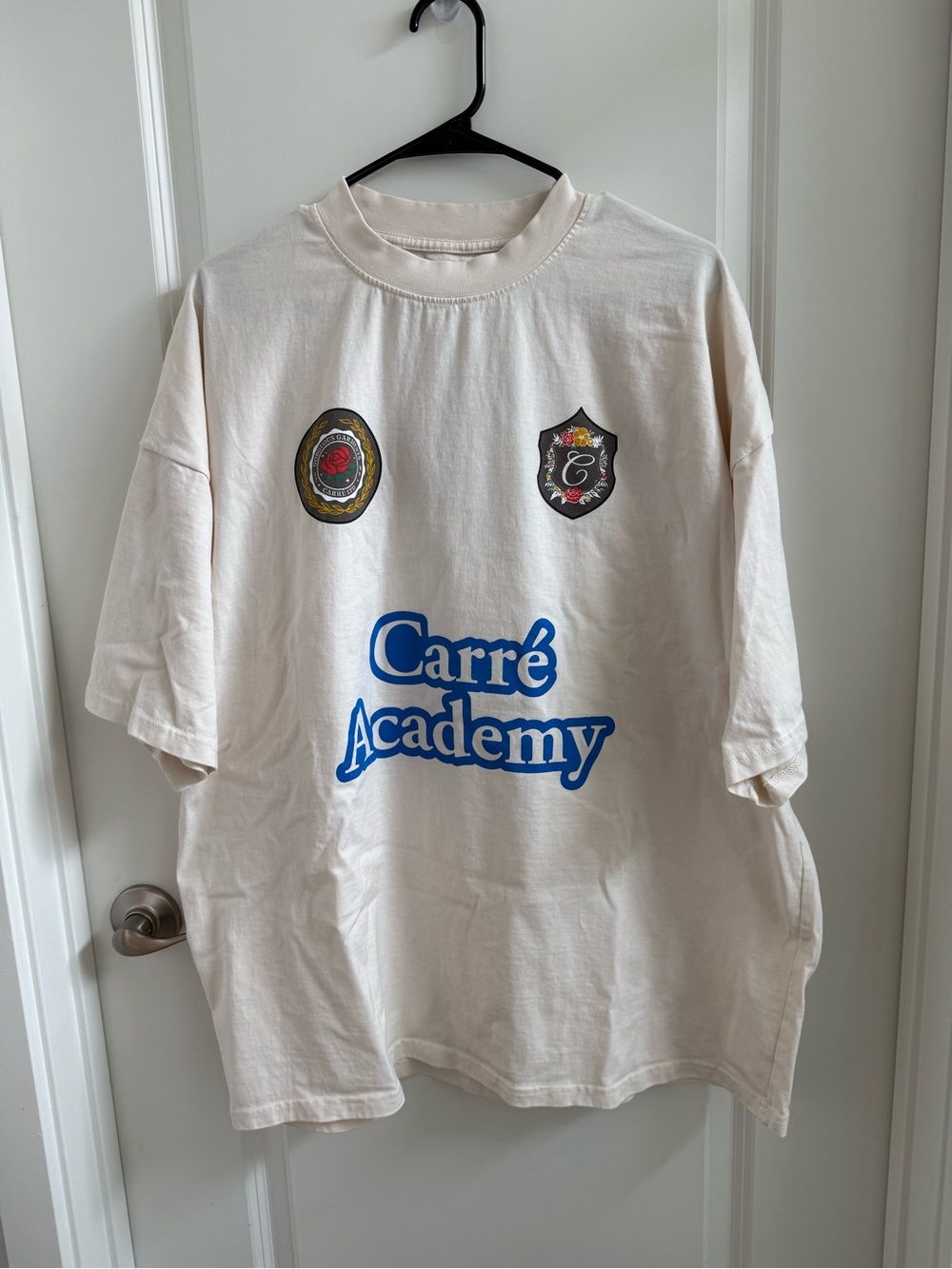 Academy Kids White Tee with Blue Logo